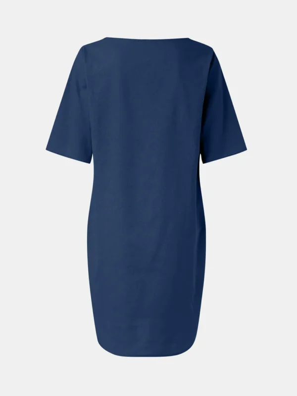 Cotton and linen pleated pocket dress - Image 12