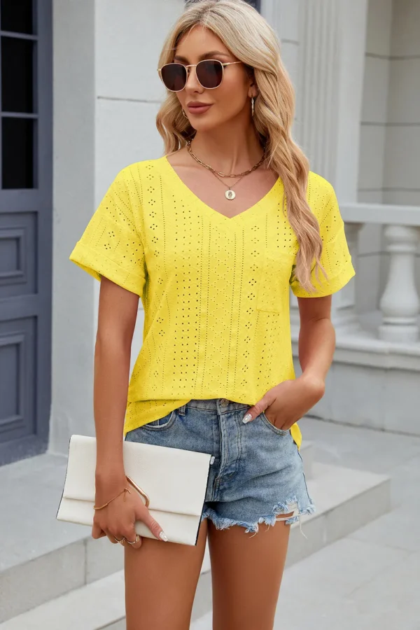 V-neck T-shirt top for women