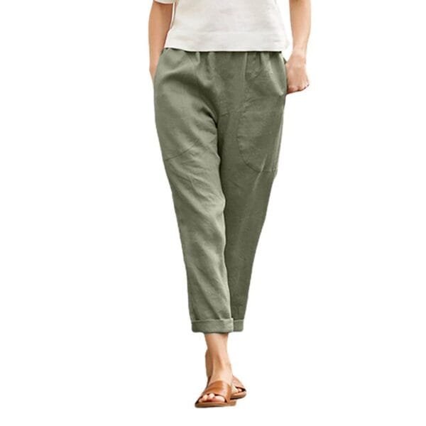 Cotton linen casual pant women - Image 9