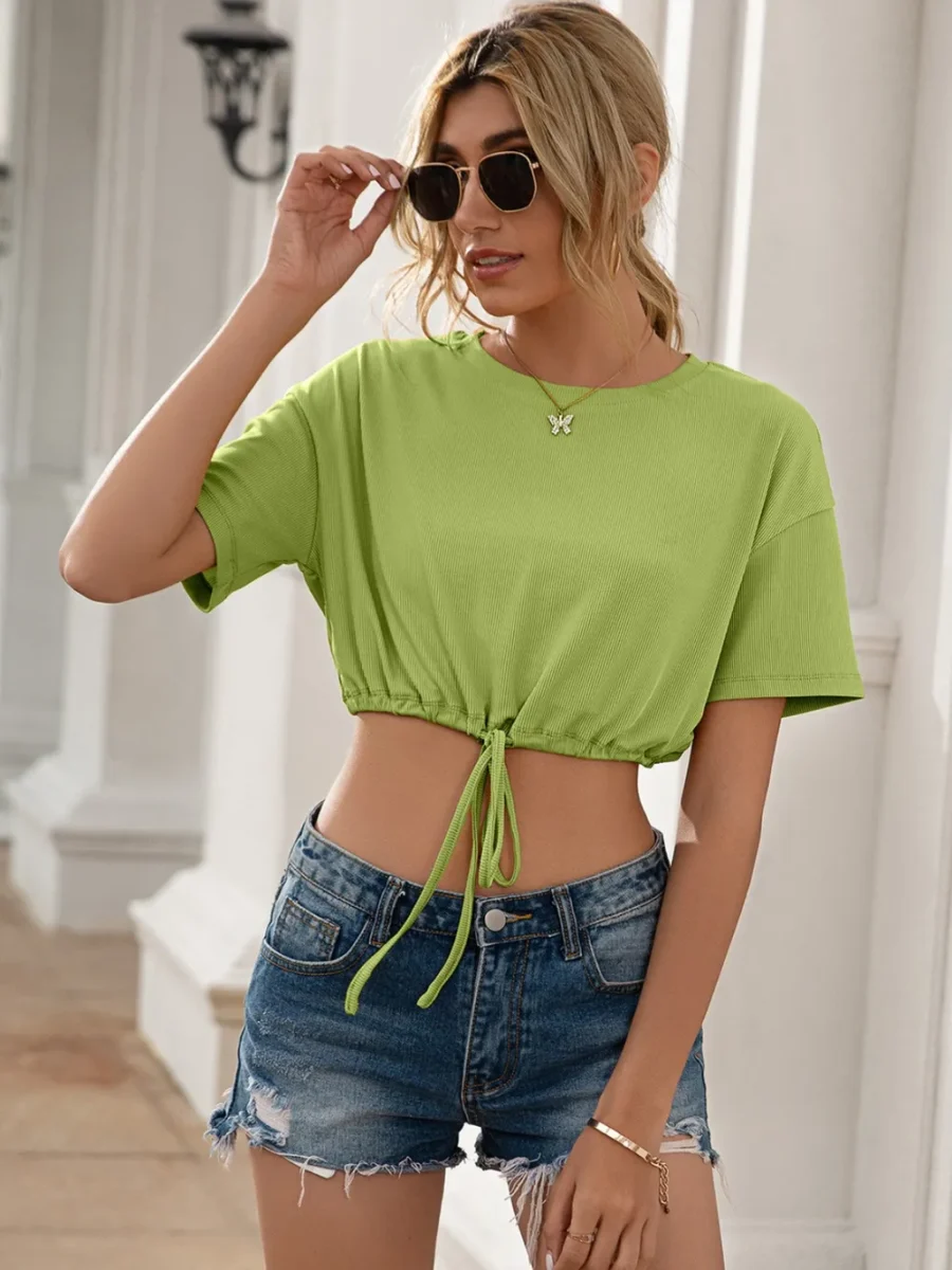 Round Neck Short Sleeve T-Shirt - Image 12