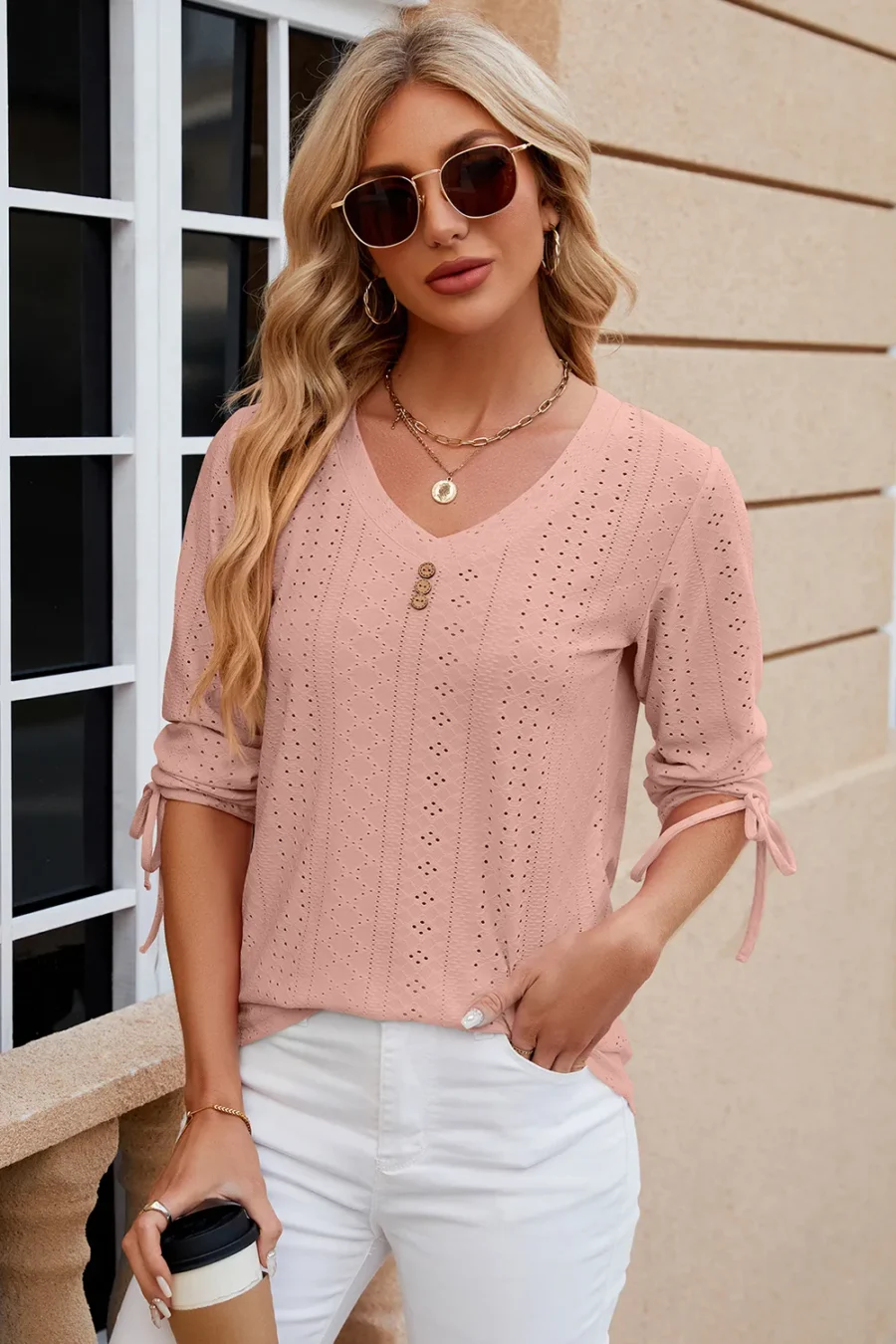 mid sleeve loose T-shirt - Image 9