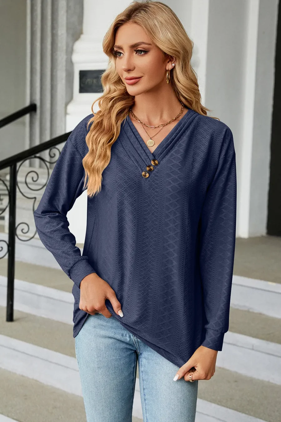 V-Neck Long Sleeves T-Shirt