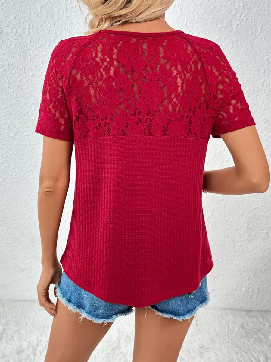 V-Neck Short Sleeve T-Shirt - Image 8
