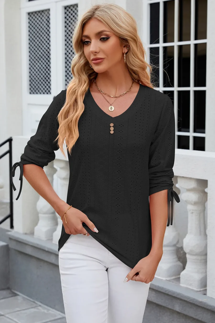 mid sleeve loose T-shirt - Image 6