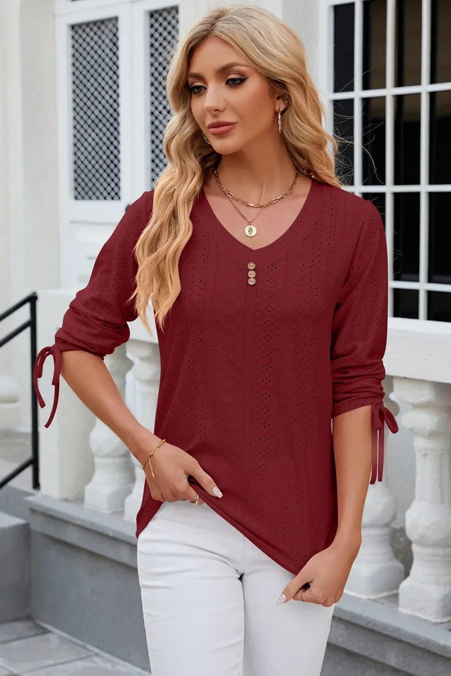 mid sleeve loose T-shirt - Image 25