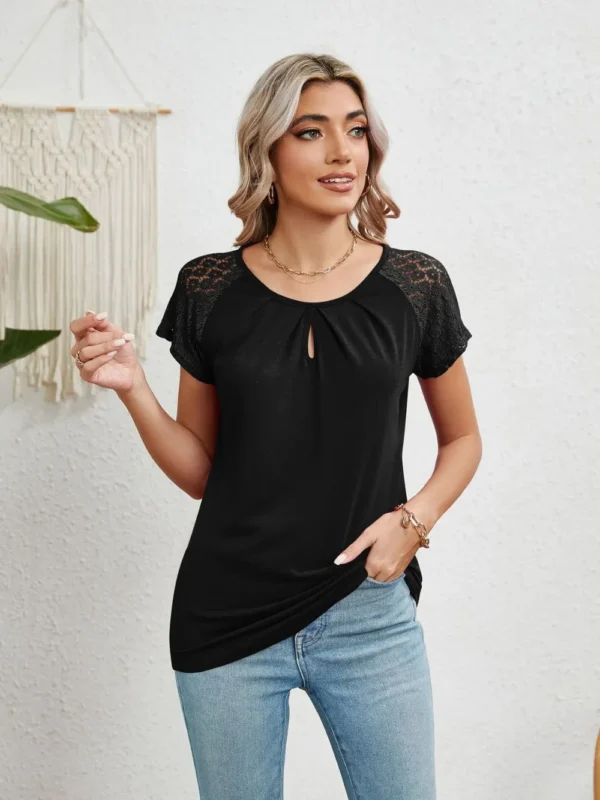 Round Neck Short Sleeve T-Shirt - Image 6