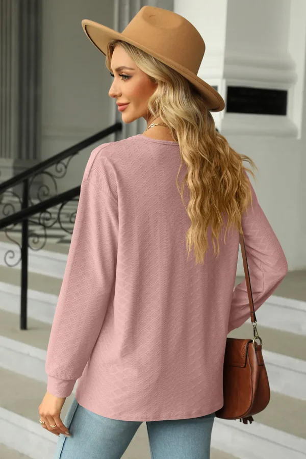 V-Neck Long Sleeves T-Shirt - Image 21