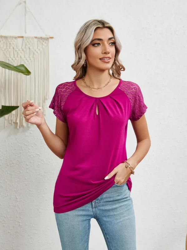 Round Neck Short Sleeve T-Shirt - Image 16