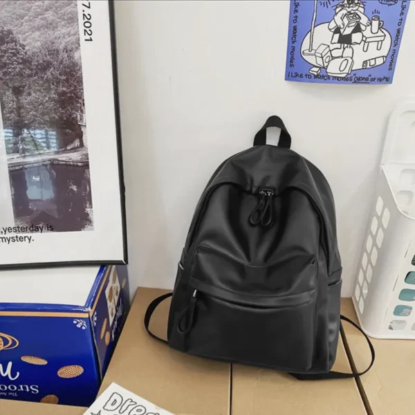 PU Leather Zip Backpack Bag - Image 2