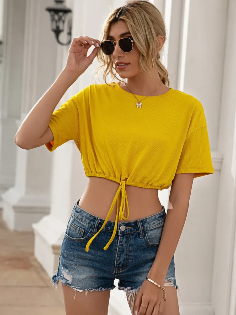 Round Neck Short Sleeve T-Shirt - Image 2