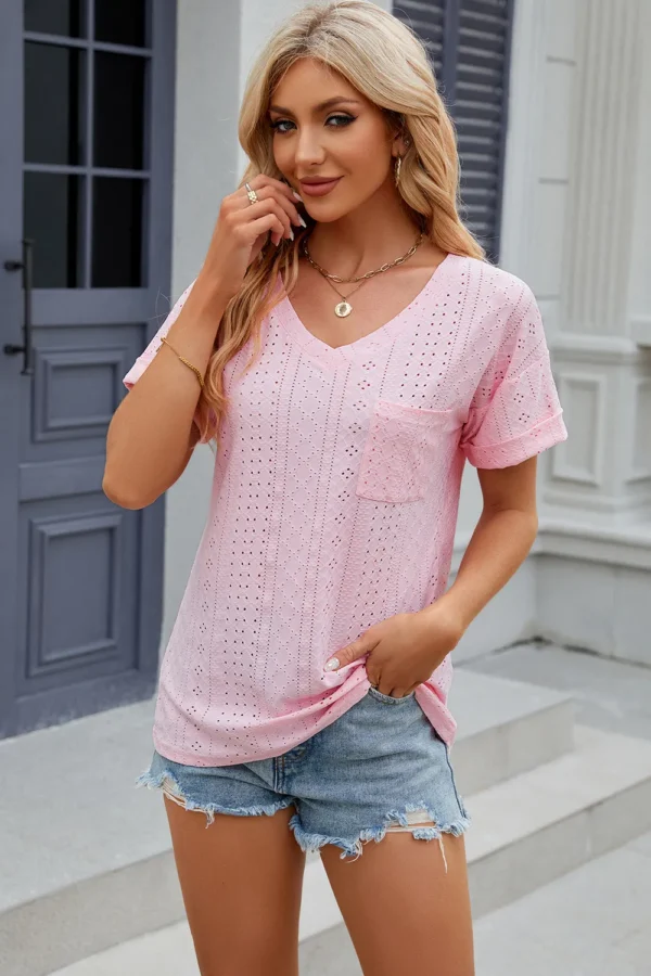 V-neck T-shirt top for women - Image 8