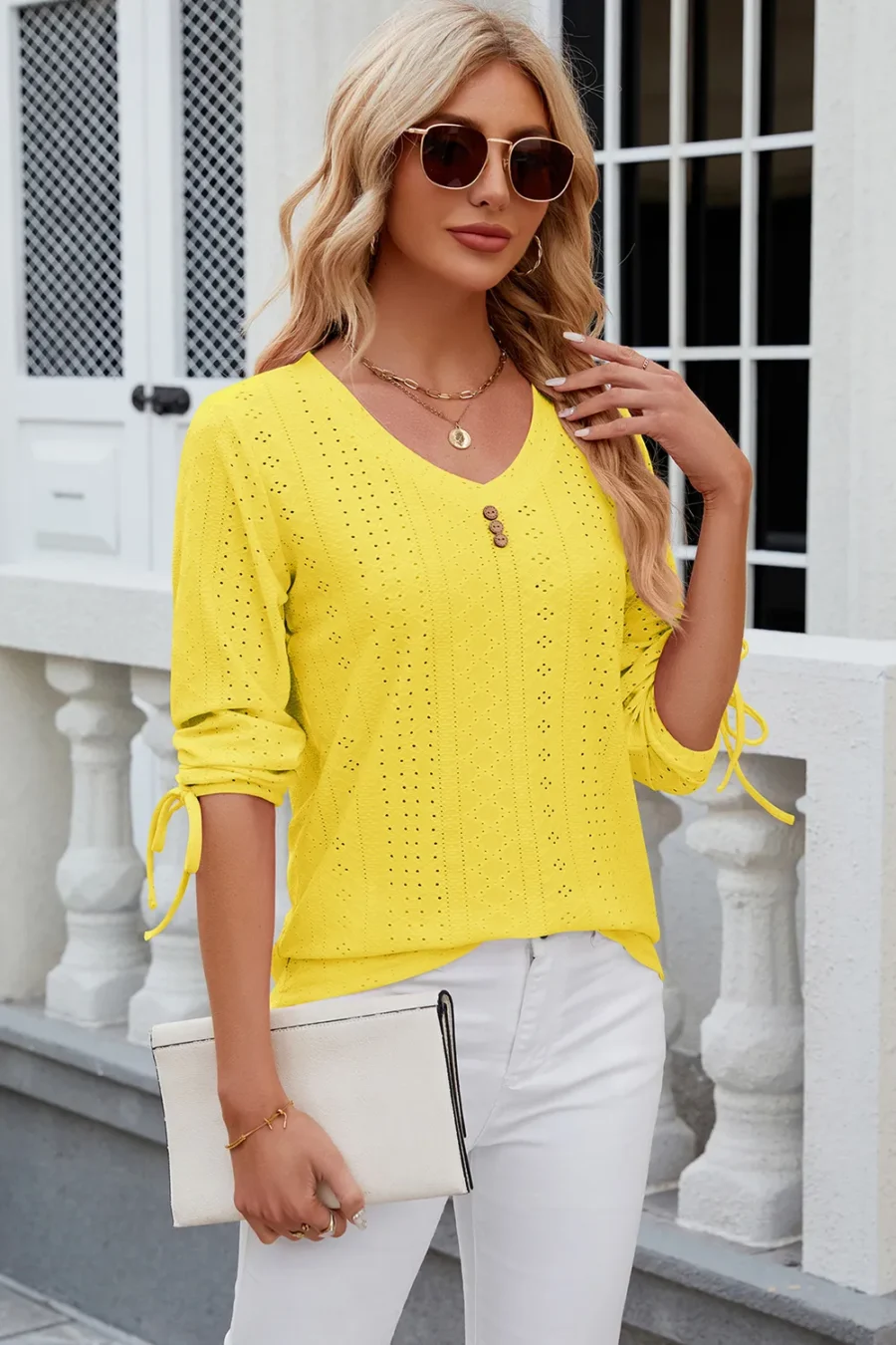 mid sleeve loose T-shirt - Image 21