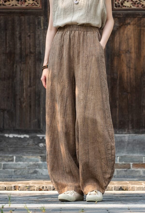 casual pants cotton and linen - Image 12