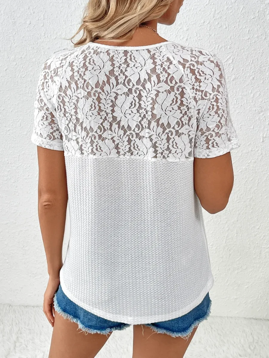V-Neck Short Sleeve T-Shirt - Image 4