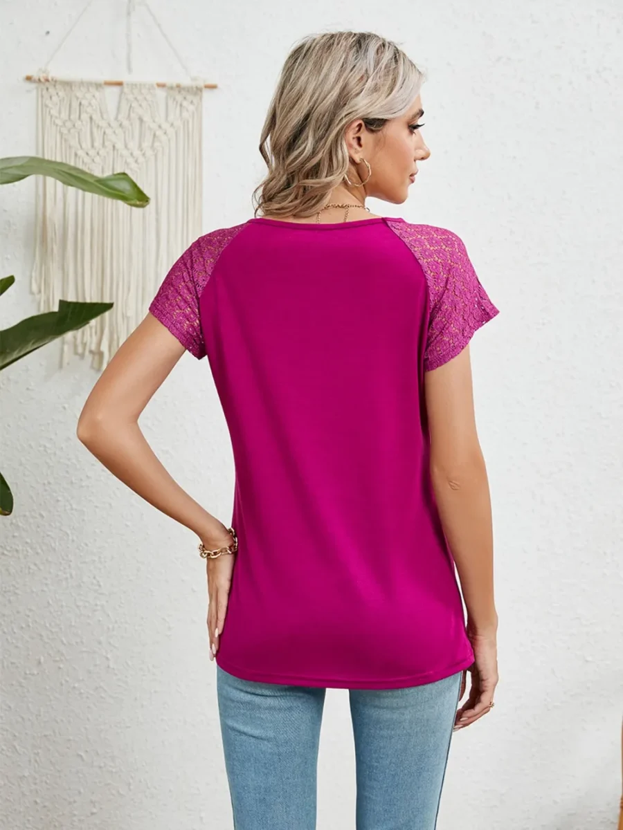 Round Neck Short Sleeve T-Shirt - Image 19