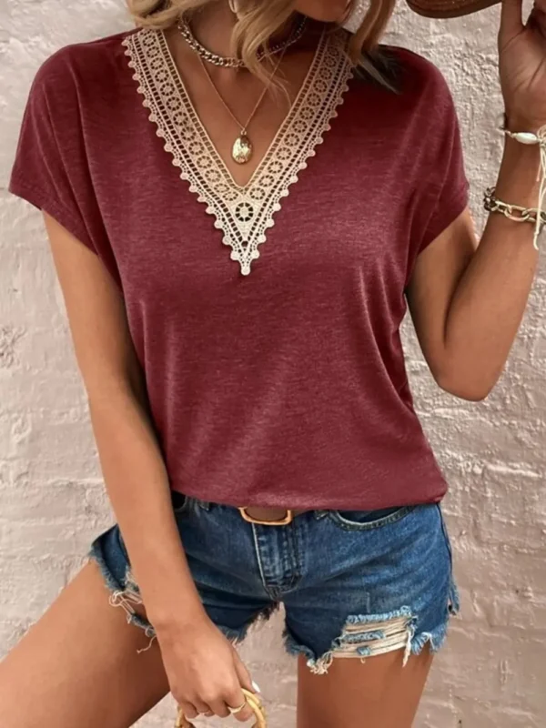 V-Neck Short Sleeves T-Shirt - Image 9