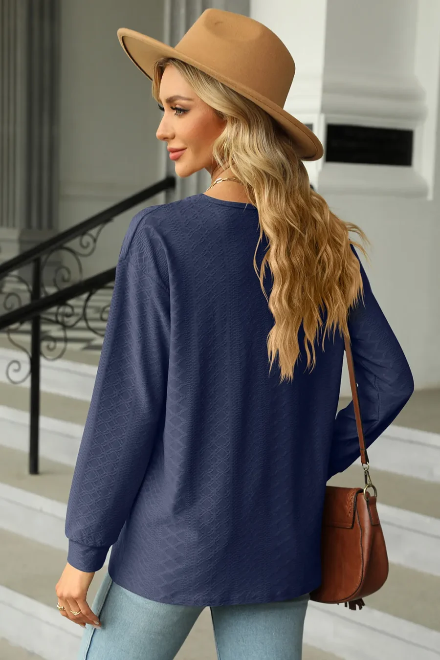 V-Neck Long Sleeves T-Shirt - Image 4