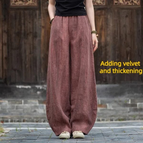casual pants cotton and linen - Image 9