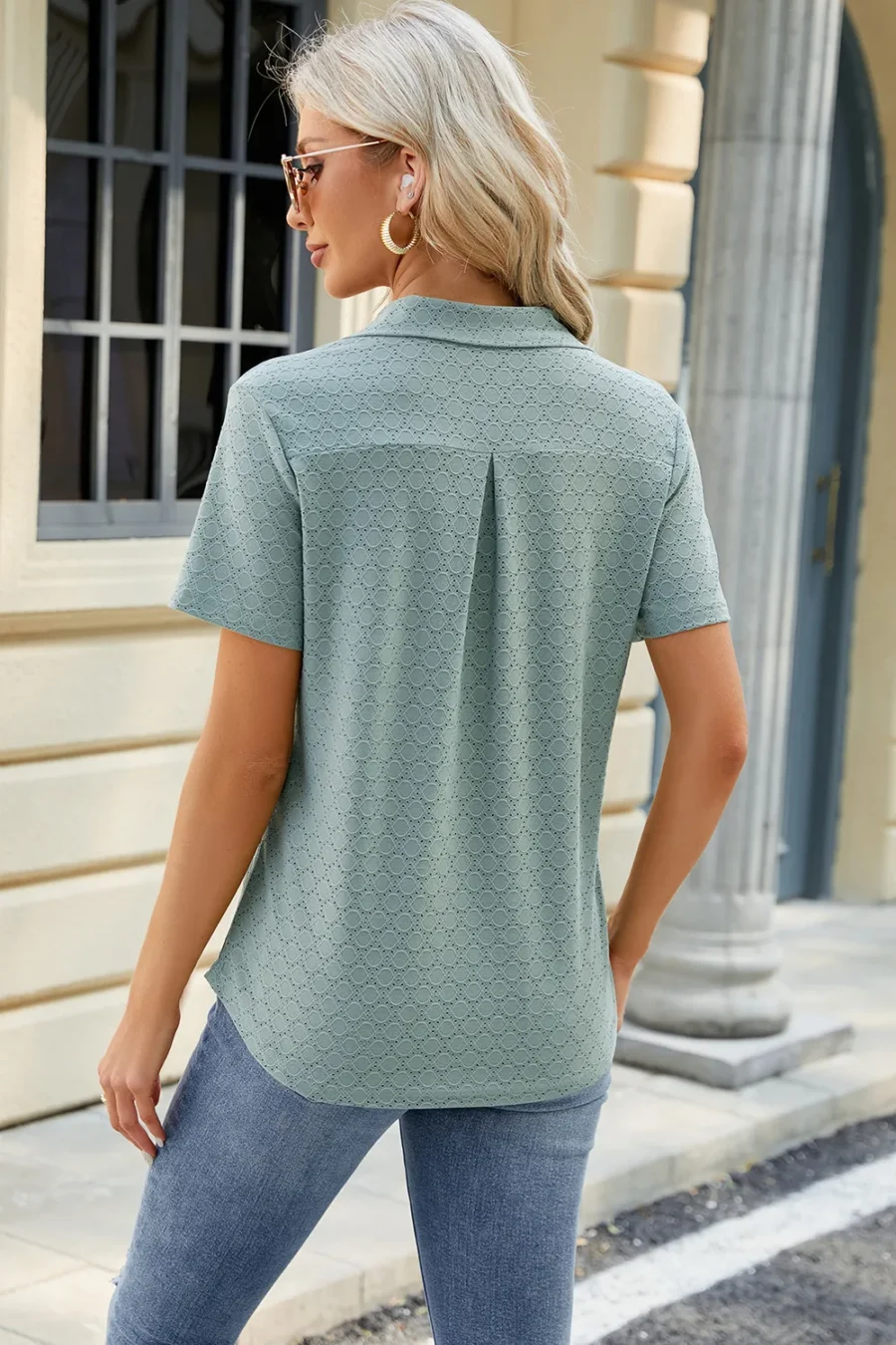 color lapel pocket T-shirt loose - Image 28