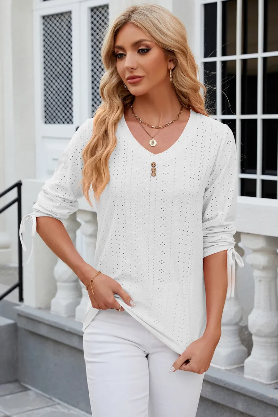 mid sleeve loose T-shirt - Image 14
