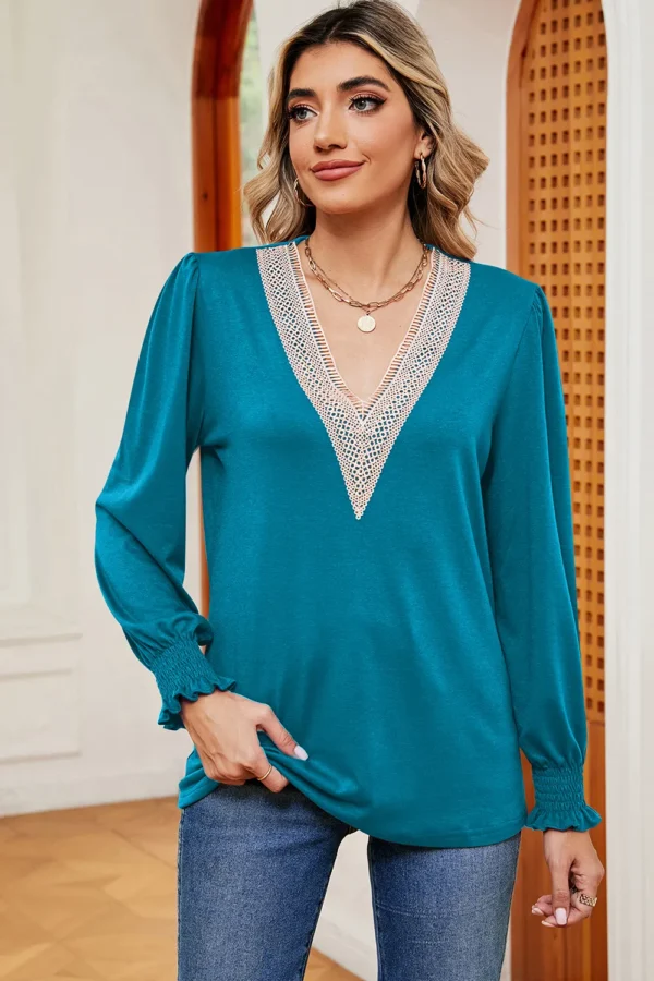 lace patchwork loose T-shirt - Image 10