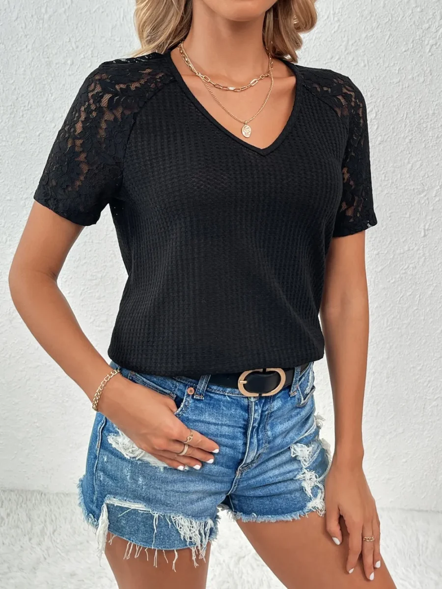 V-Neck Short Sleeve T-Shirt - Image 13