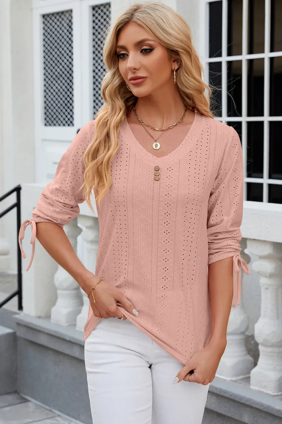 mid sleeve loose T-shirt - Image 10
