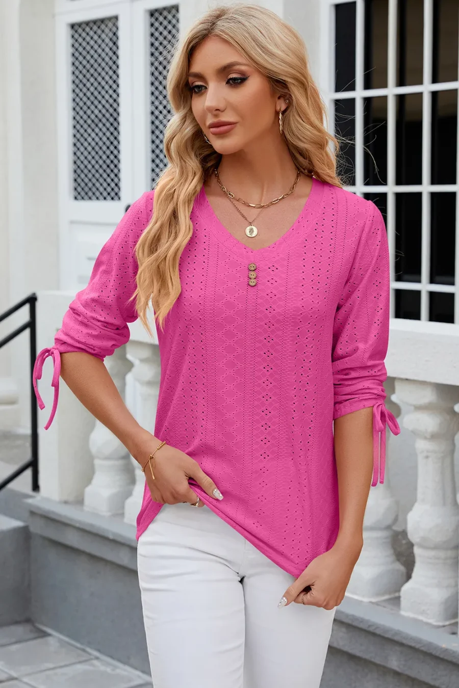 mid sleeve loose T-shirt - Image 18