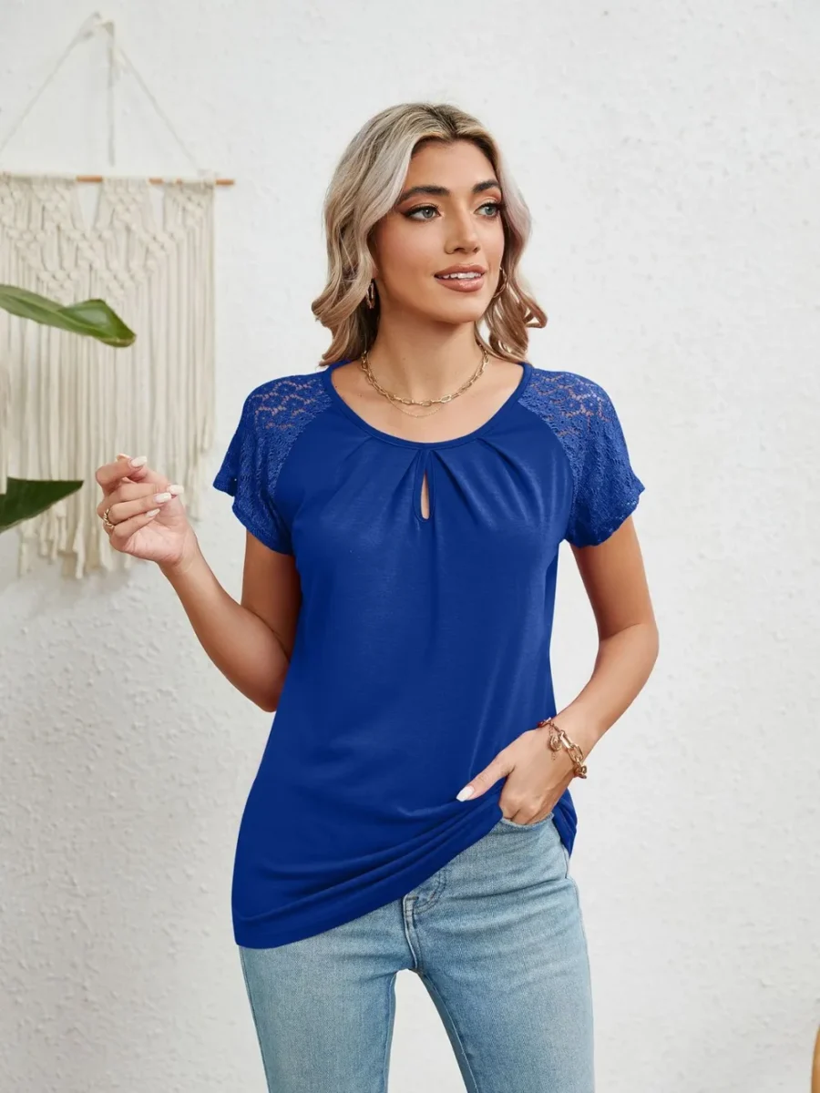 Round Neck Short Sleeve T-Shirt - Image 3