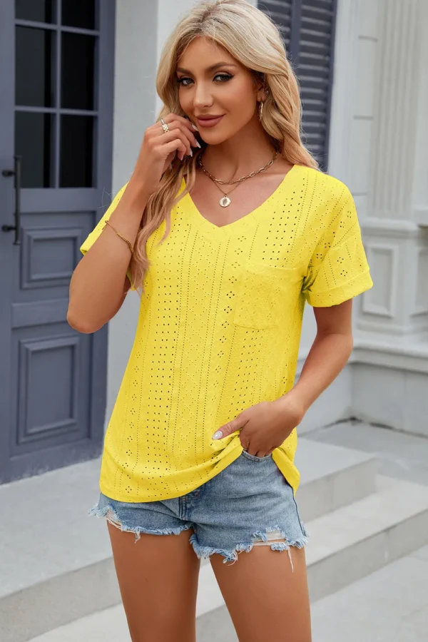 V-neck T-shirt top for women - Image 3