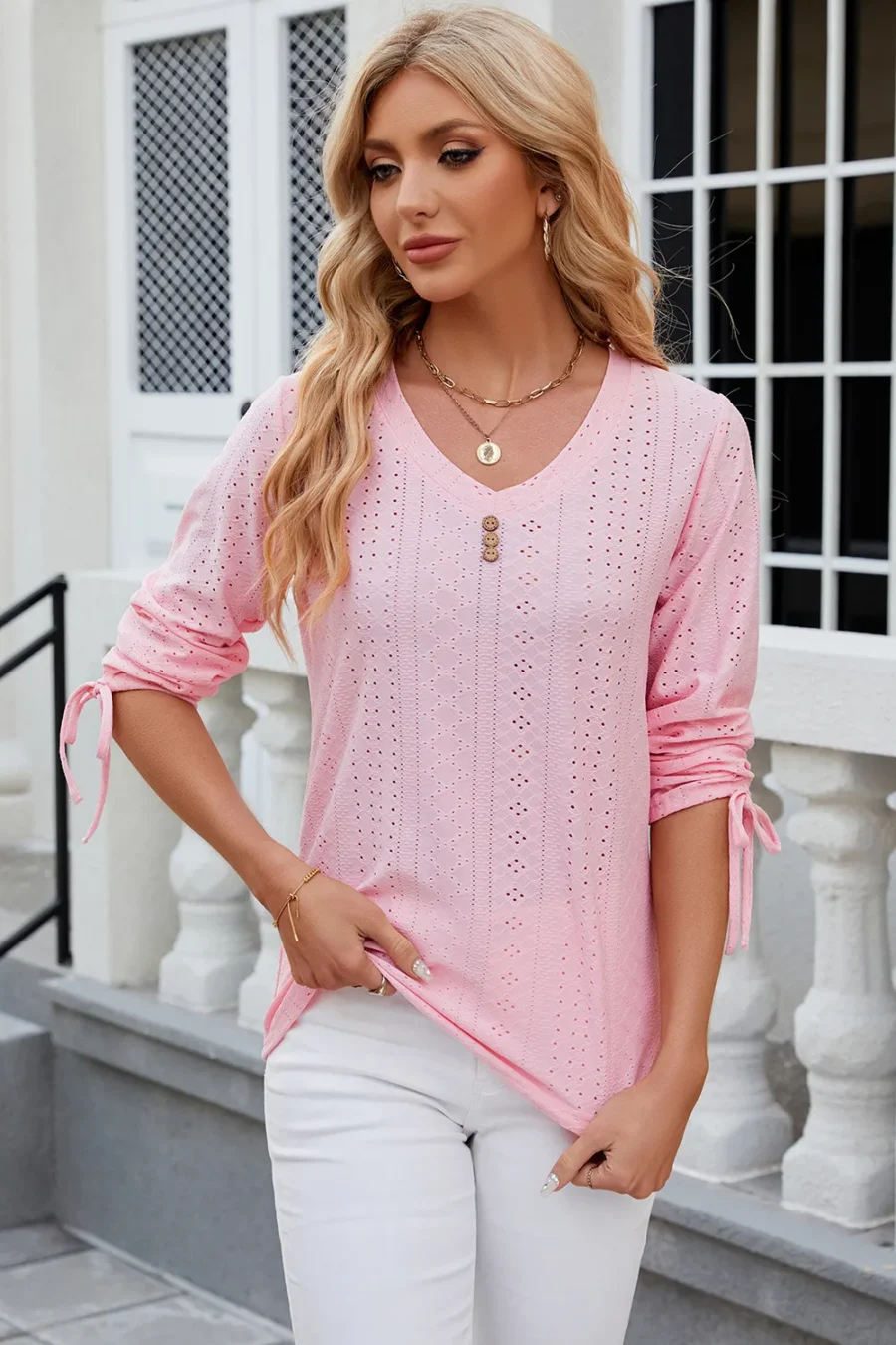 mid sleeve loose T-shirt - Image 3