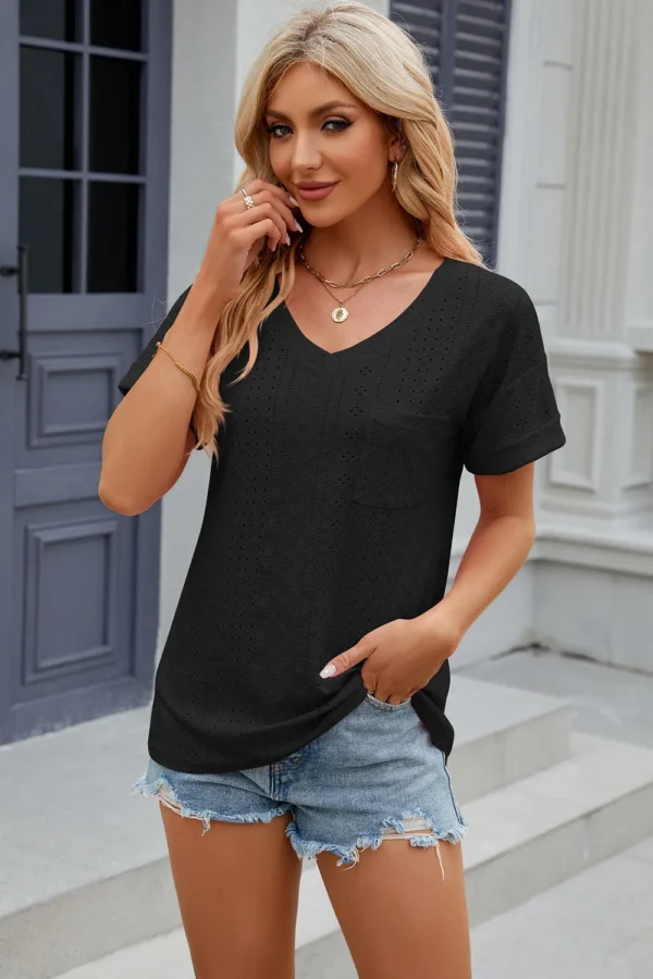 V-neck T-shirt top for women - Image 10