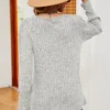 Square collar brushed button loose T-shirt - Image 12
