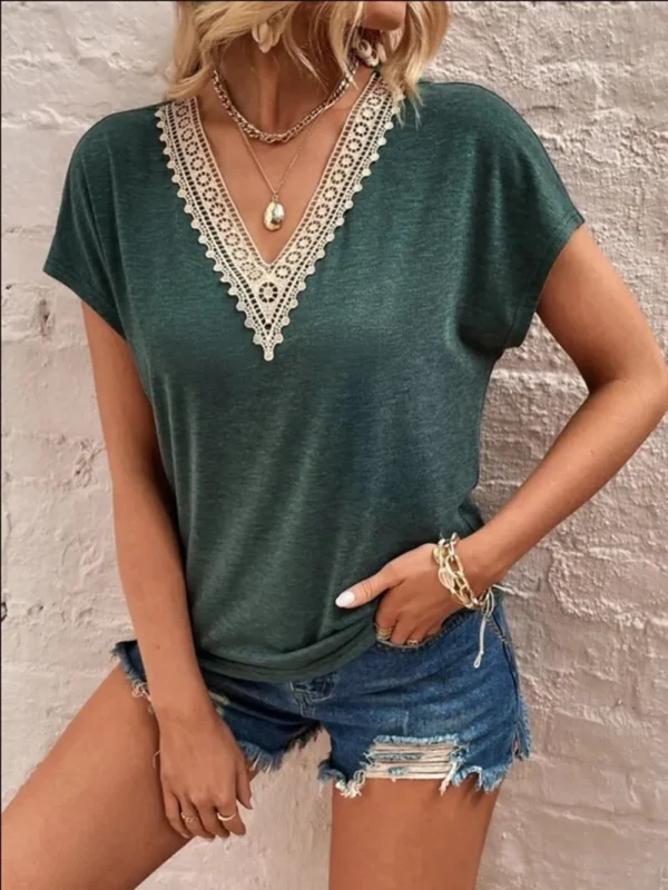 V-Neck Short Sleeves T-Shirt - Image 8