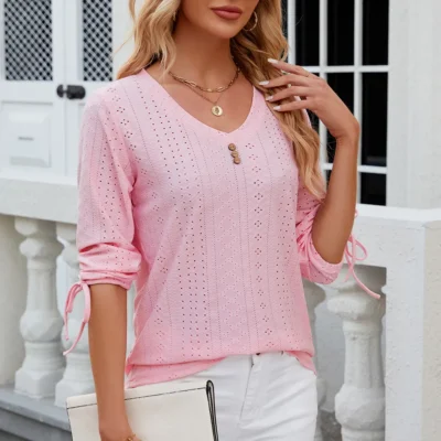 mid sleeve loose T-shirt