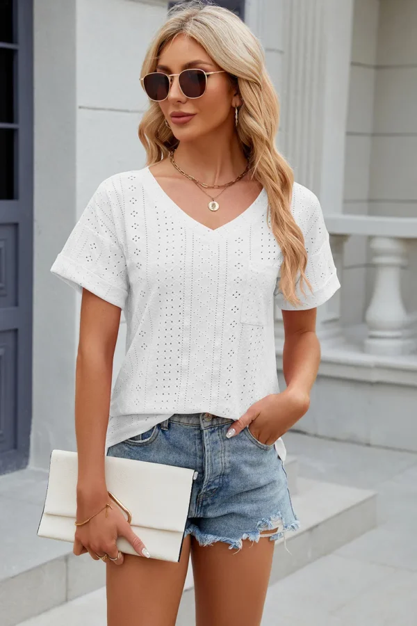 V-neck T-shirt top for women - Image 5