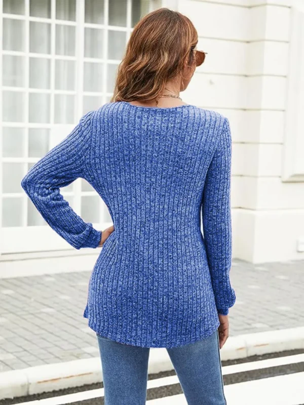 Ribbed Surplice T-Shirt - Image 9