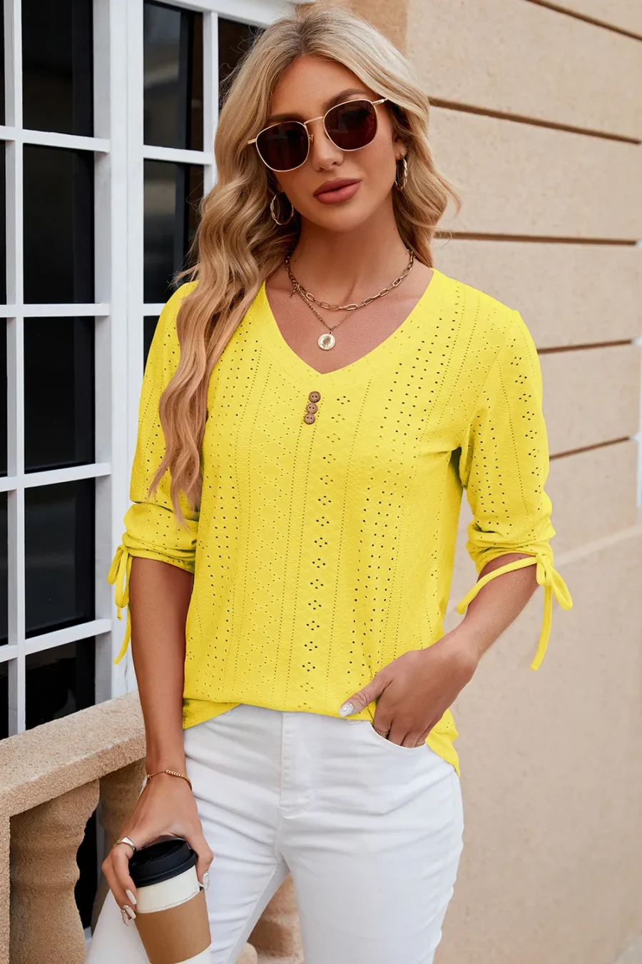 mid sleeve loose T-shirt - Image 23