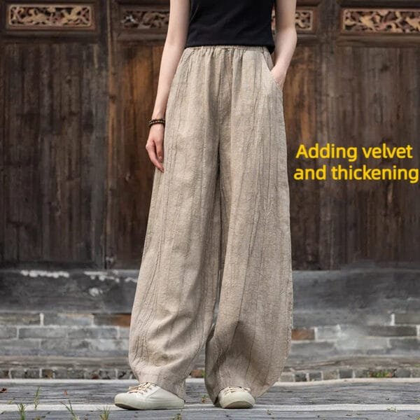 casual pants cotton and linen - Image 6