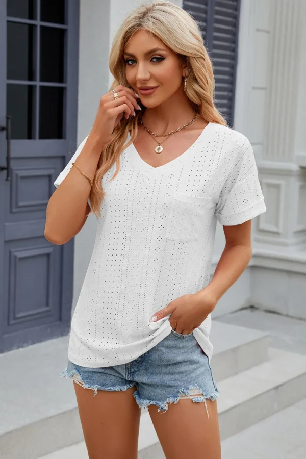 V-neck T-shirt top for women - Image 4