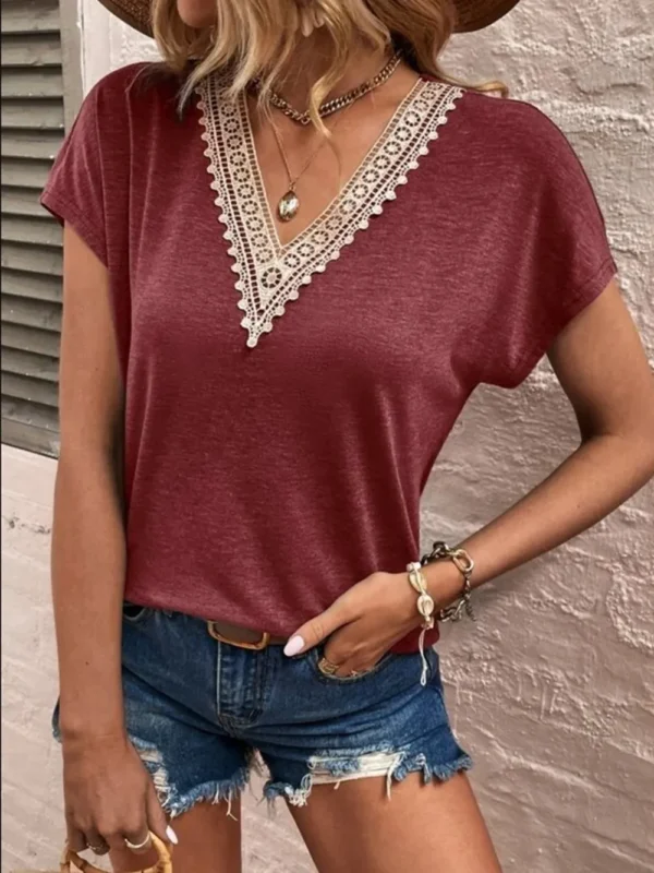 V-Neck Short Sleeves T-Shirt - Image 13