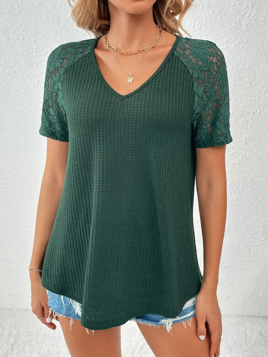 V-Neck Short Sleeve T-Shirt - Image 9