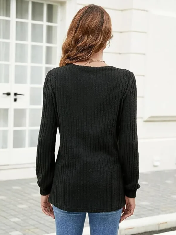 Ribbed Surplice T-Shirt - Image 2