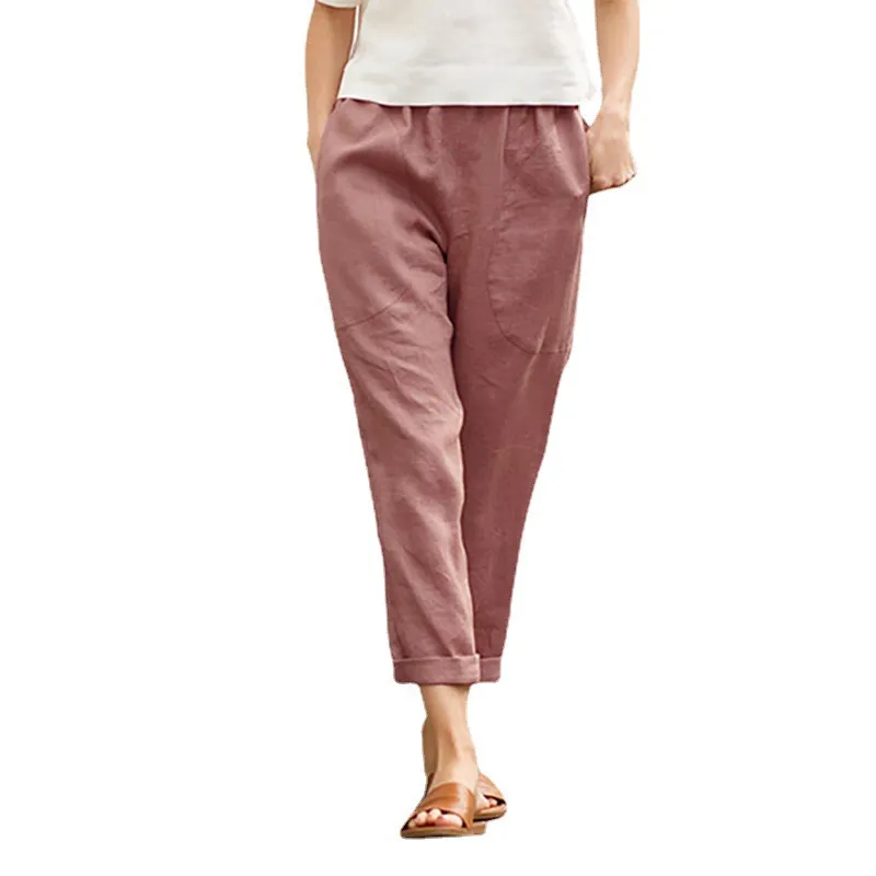 Cotton linen casual pant women - Image 12
