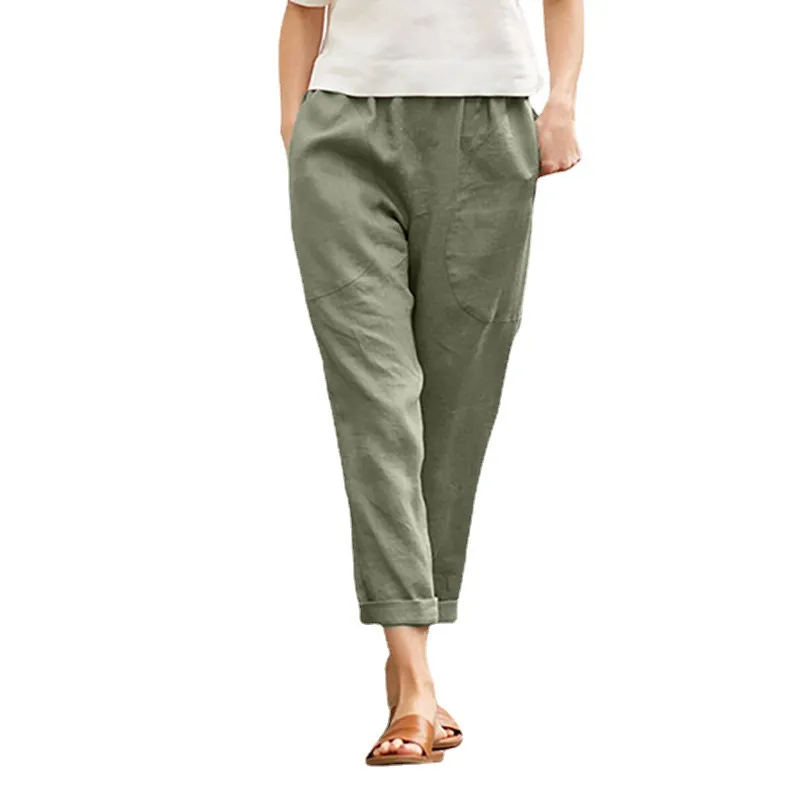 Cotton linen casual pant women - Image 5