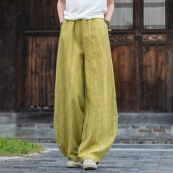 casual pants cotton and linen - Image 4