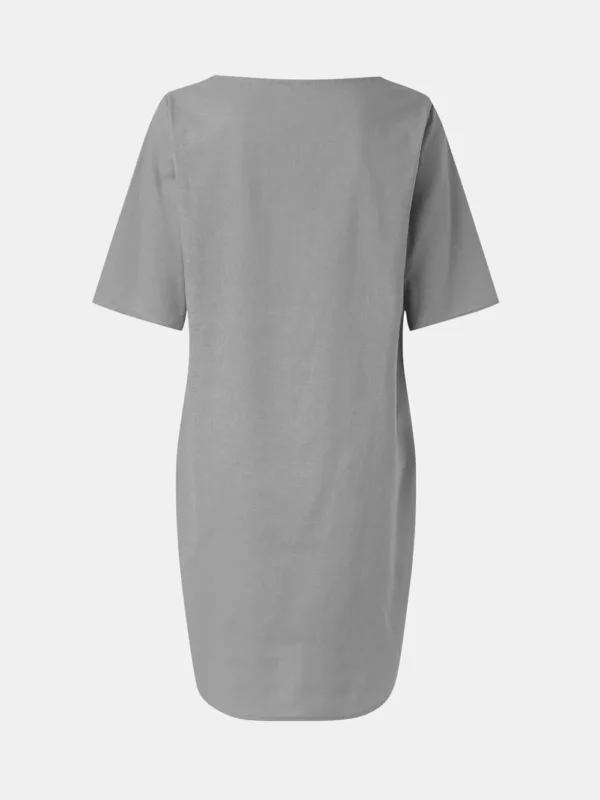 Cotton and linen pleated pocket dress - Image 5