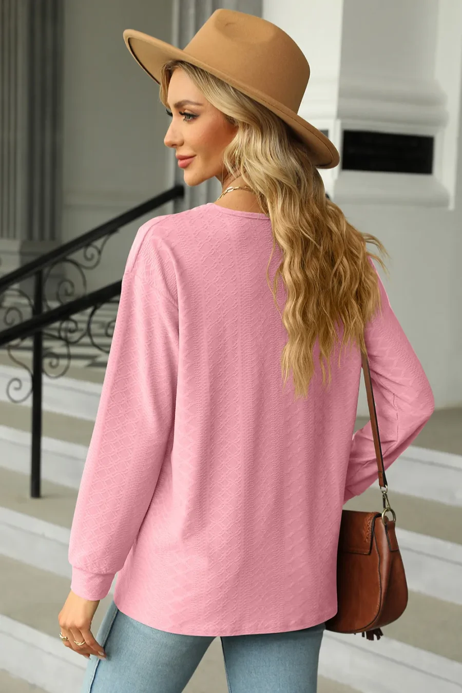 V-Neck Long Sleeves T-Shirt - Image 11
