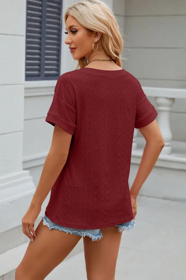 V-neck T-shirt top for women - Image 15