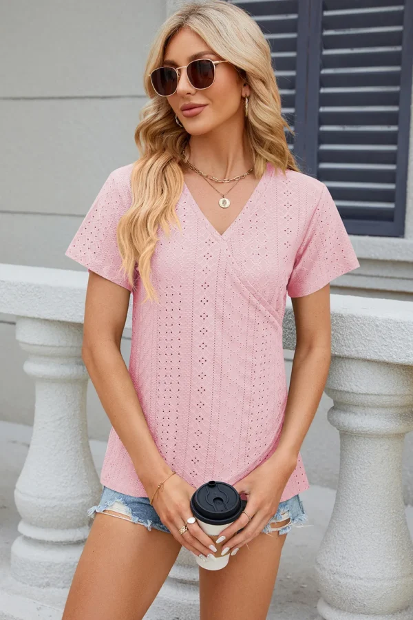 V-neck T-shirt top for women - Image 13